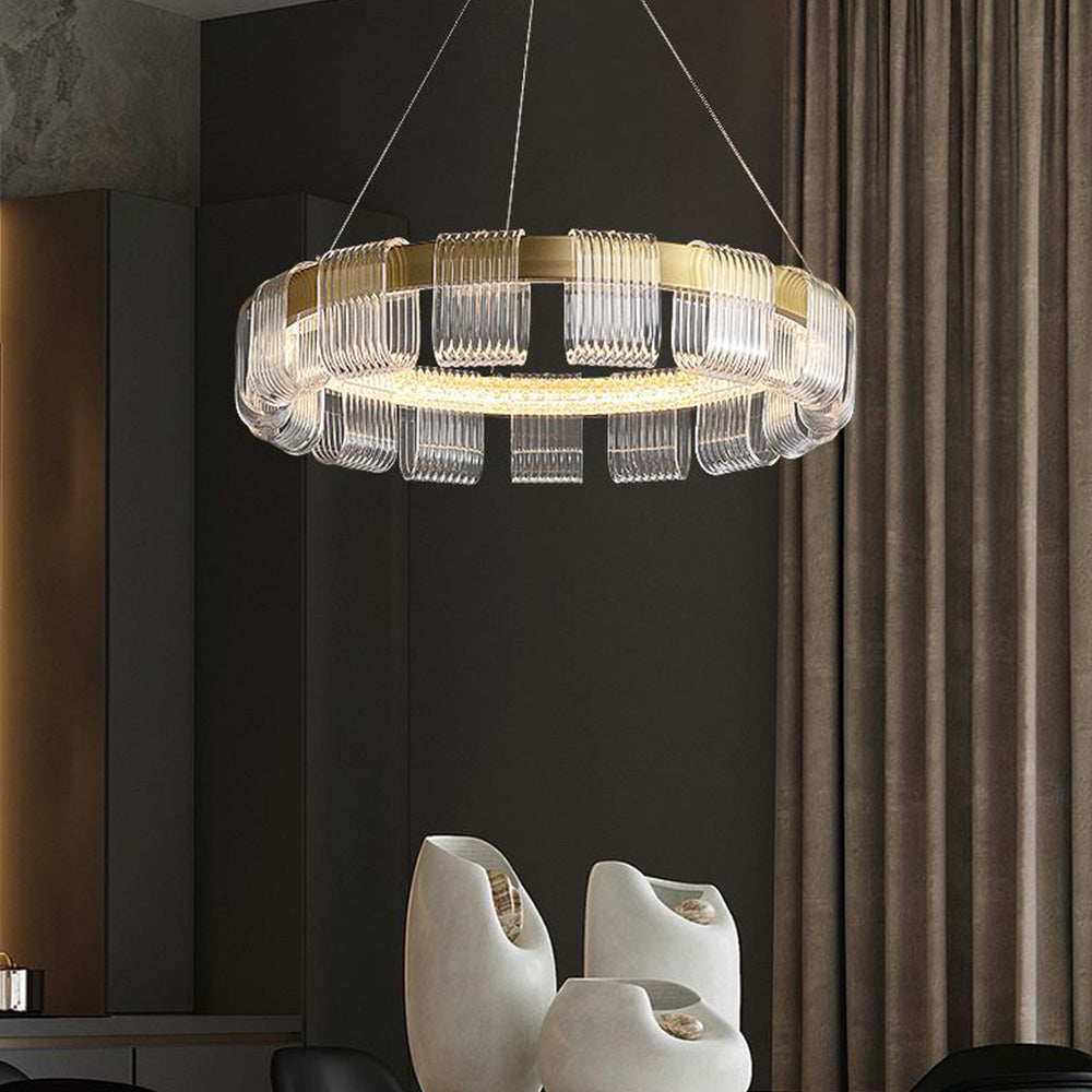 Arisha Modern Ring Pendant Light, White/Gold