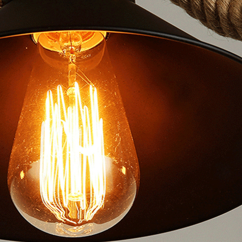 Epoch vintage LED-hengilampi, svartur, úr málmi, fyrir borðstofu/kaffihús