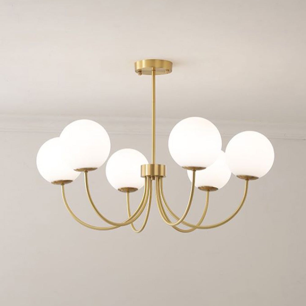 Valentina moderne kugleformet lysekrone med bobler, metal/glas, guld