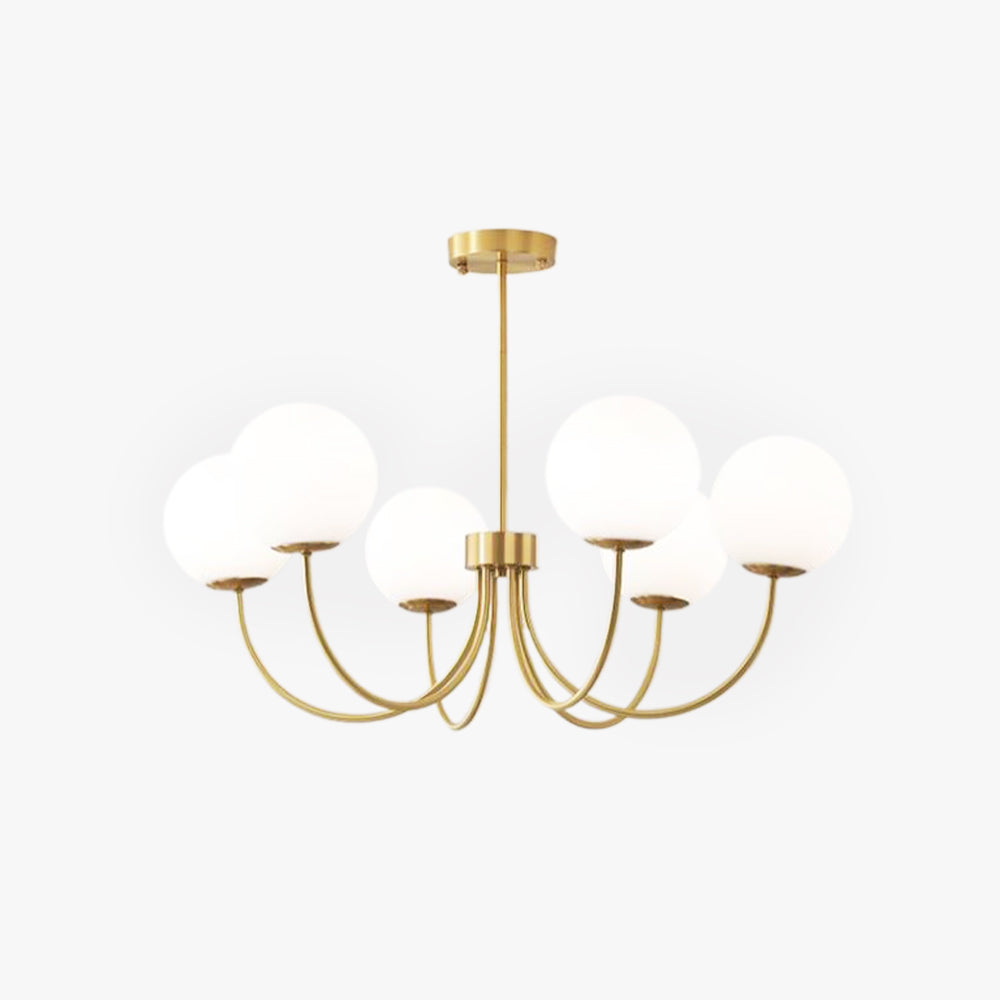 Valentina moderne kugleformet lysekrone med bobler, metal/glas, guld