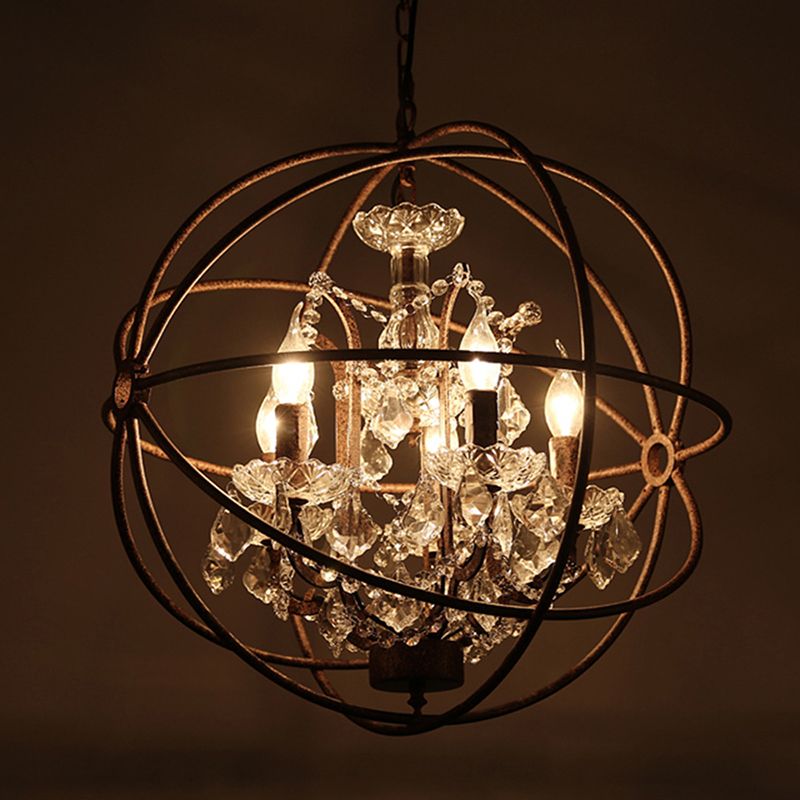 Kristy Rustic Vintage Candle Metal Pendant Light Black/Rust Bedroom