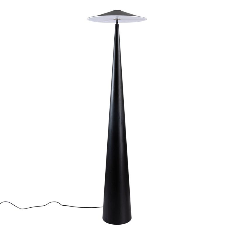 Salgado modern tefatformad golvlampa i metall, svart