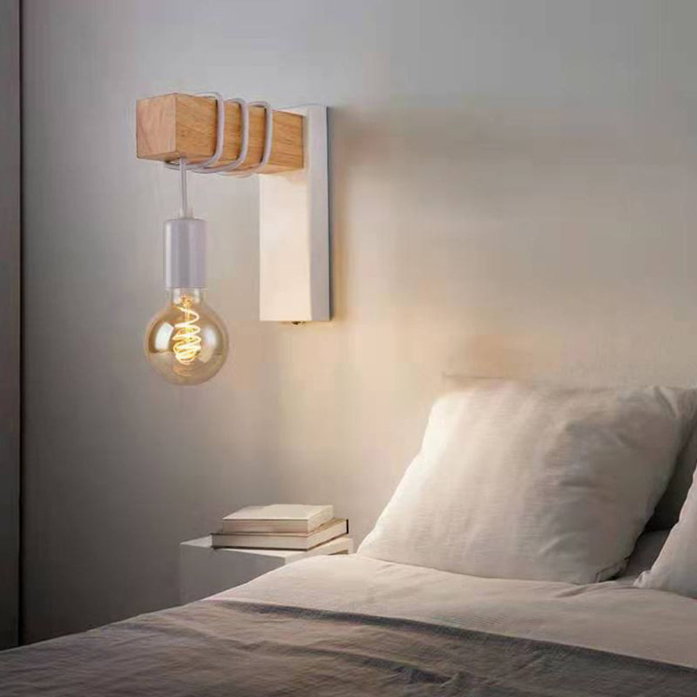 Silva Wall Lamp Bulb Industrial, Metal, Black/White, Living Room