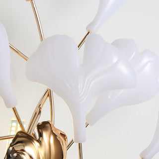 Olivia Modern LED Dekorativ Gingko Vägglampa Metall Keramik Vit/Guld Vardagsrum/Matsal/Sovrum