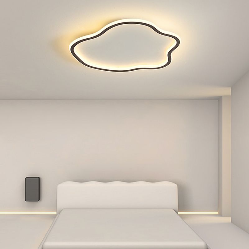 Arisha Modern Metal/ Flush Mount Ceiling Lights, White/Black