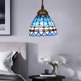 Alessio Retro LED Pendellampa Målat Glas/Metall Gul/Beige/Brunt/Khaki/Blå/Lila Vardagsrum/Sovrum