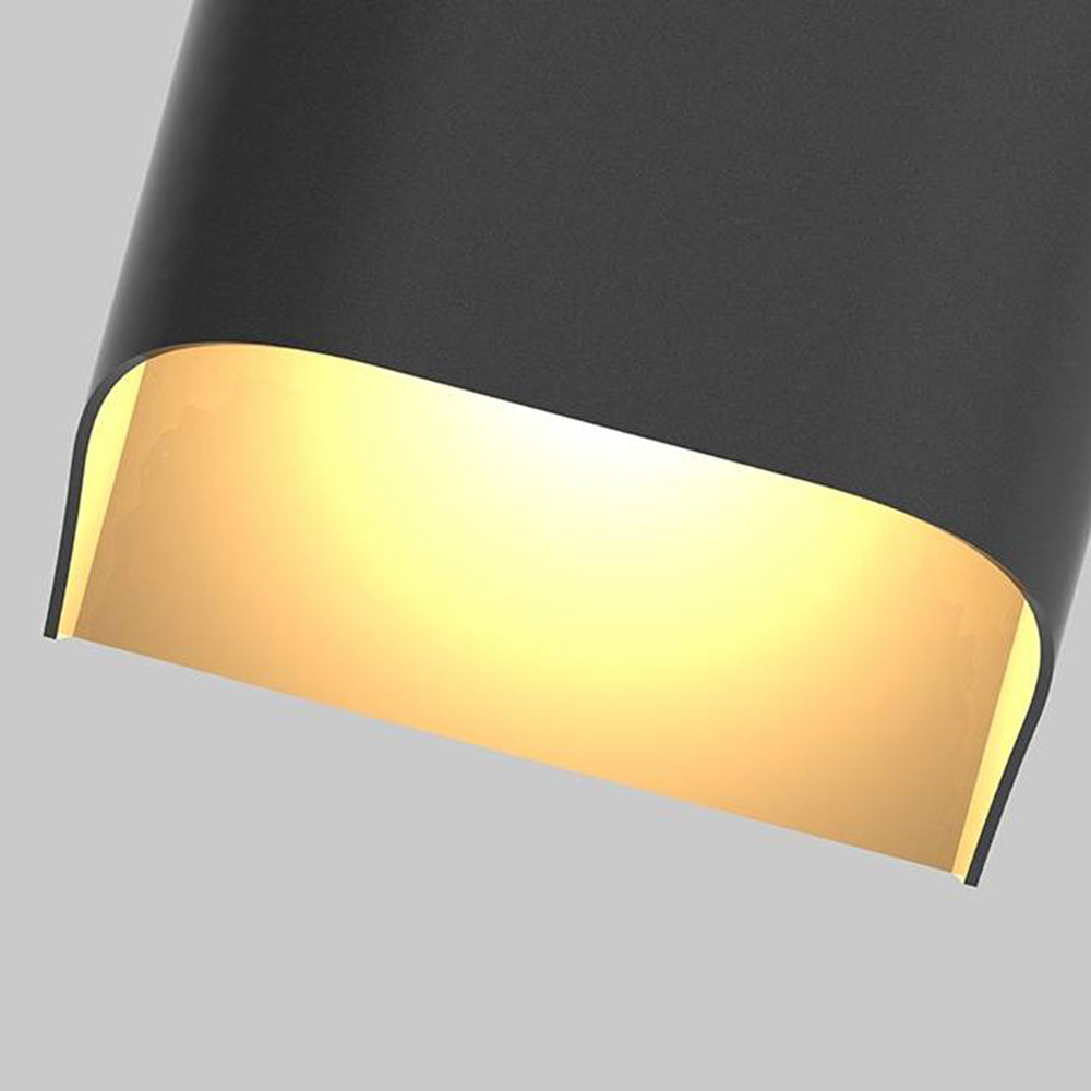 Ray Modern Solar Up Down Metal Outdoor Wall Lamp, Balck