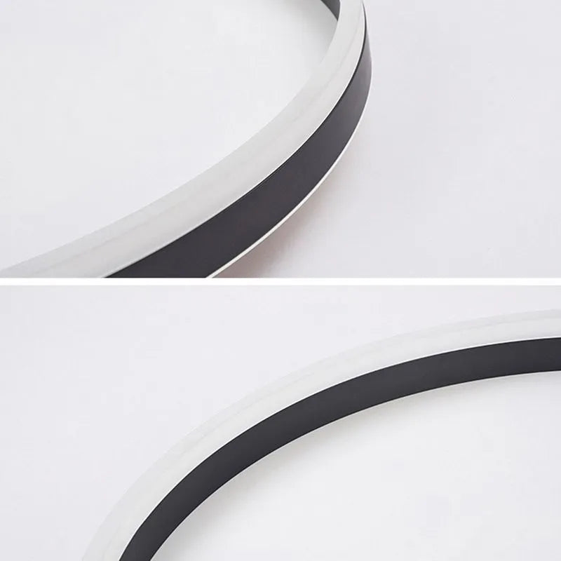 Arisha minimalistisk ringformet loftlampe i metal, sort
