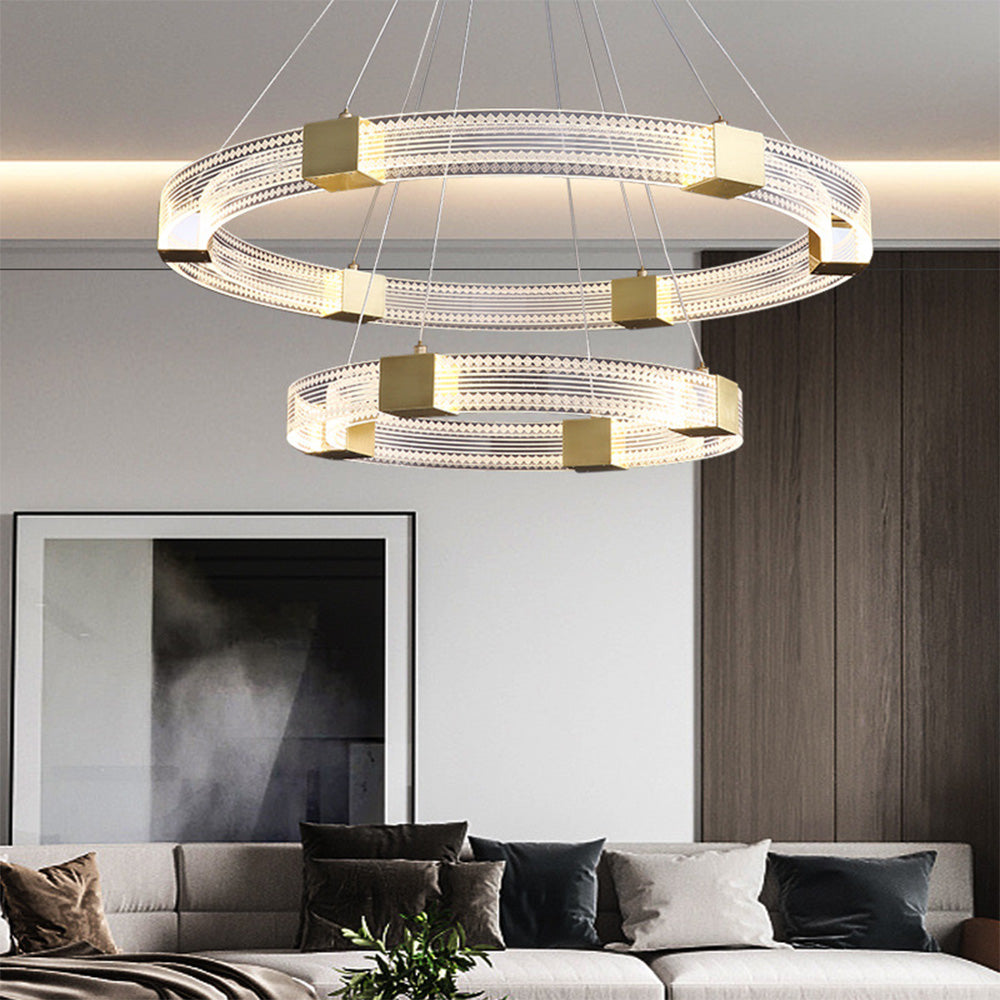 Arisha modern rund/oval pendellampa i metall, guld
