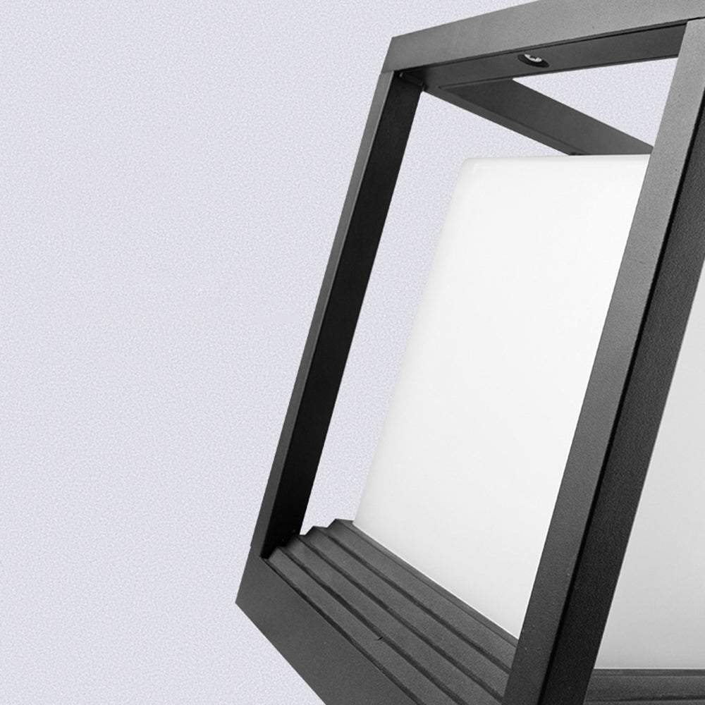 Ray Modern Rectangular Metal Outdoor Lamps, Black