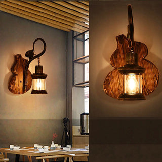 Austin Vägglampa Gurkor/Ljus Vintage Trä/Metall Sovrum/Vardagsrum