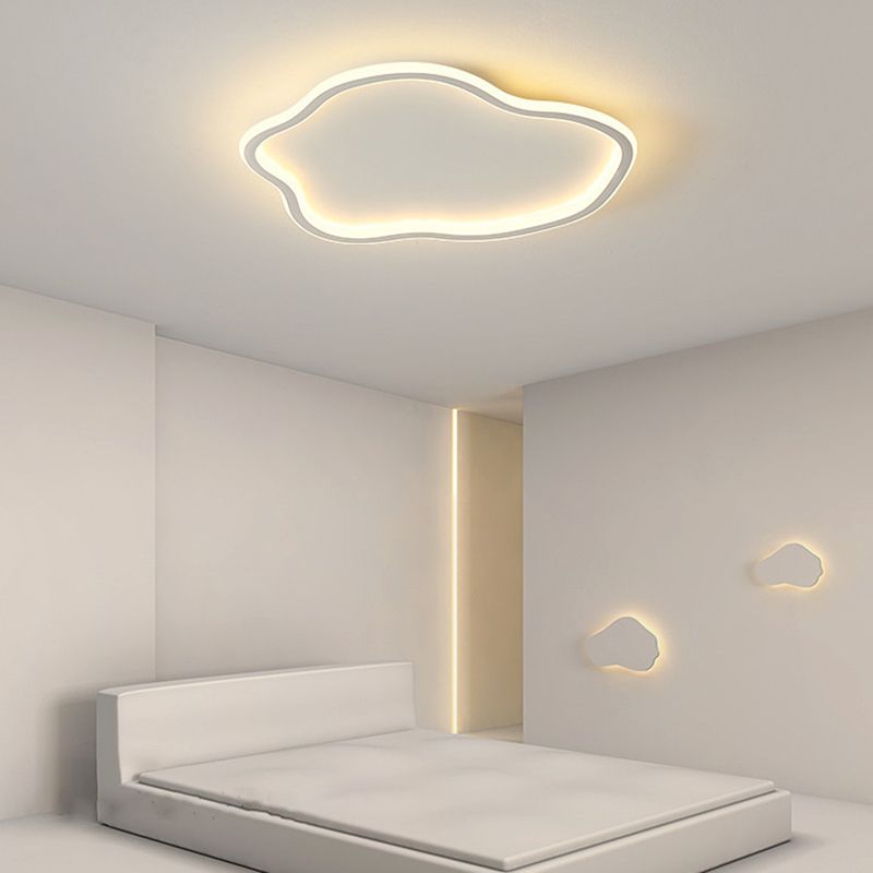 Arisha Modern Metal/ Flush Mount Ceiling Lights, White/Black