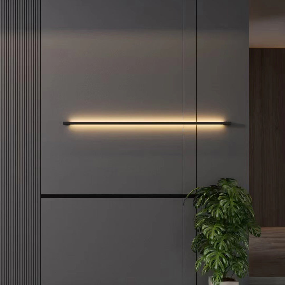 Evoa Modern Slim Linear Black LED Wall Lamp