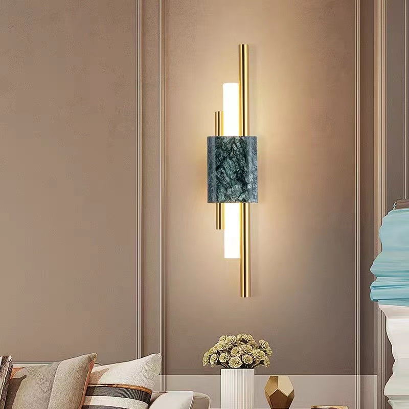 Arisha modern LED-vägglampa i metall/marmor