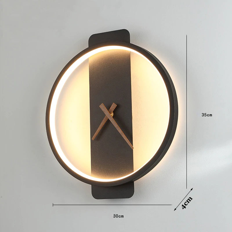 Valentina Arisha Square Clock Metal & Wall Lamp, Gold