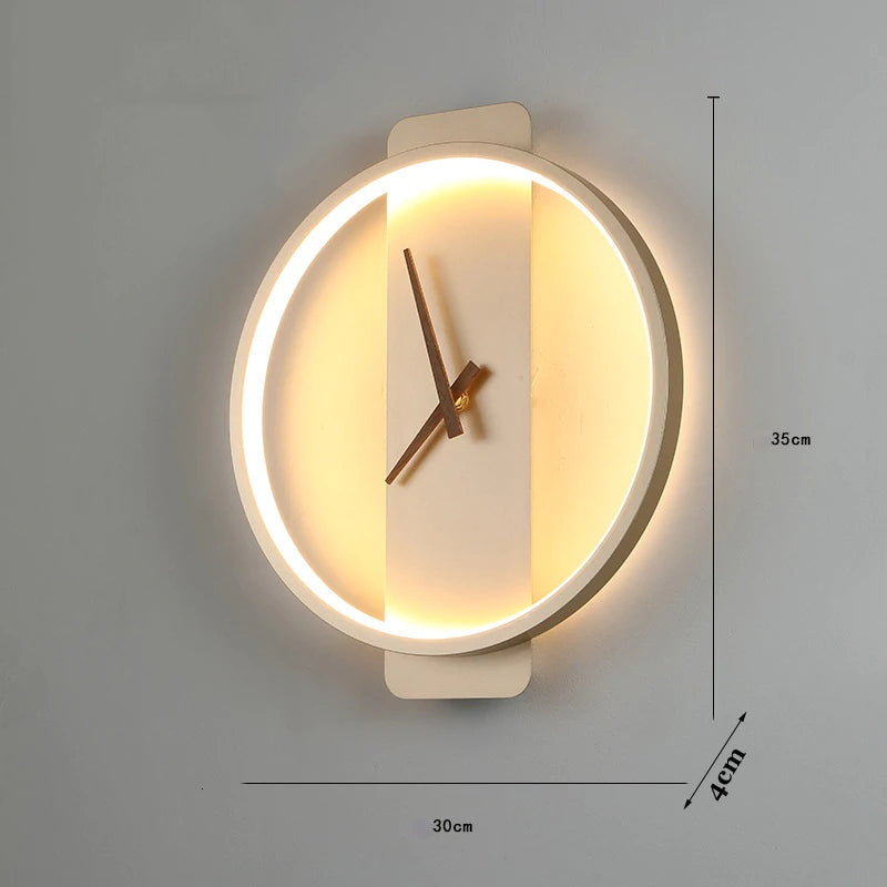 Valentina Arisha Square Clock Metal & Wall Lamp, Gold
