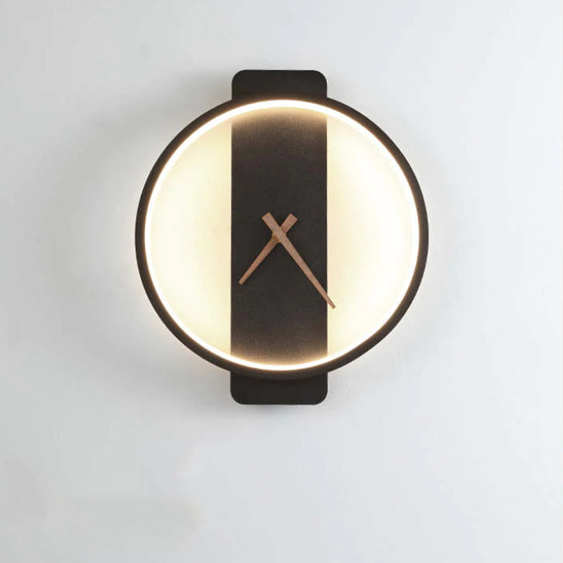 Valentina Arisha Square Clock Metal & Wall Lamp, Gold
