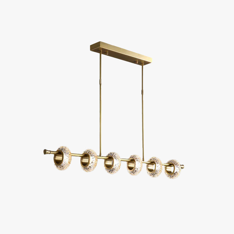 Kristy moderne luksuriøs pendellampe i metal/glas, guld