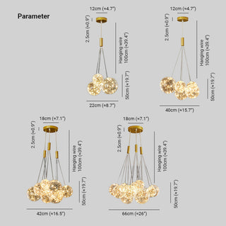 Valentina Modern LED Guld Metall Glas Pendellampa Vardagsrum Matsal