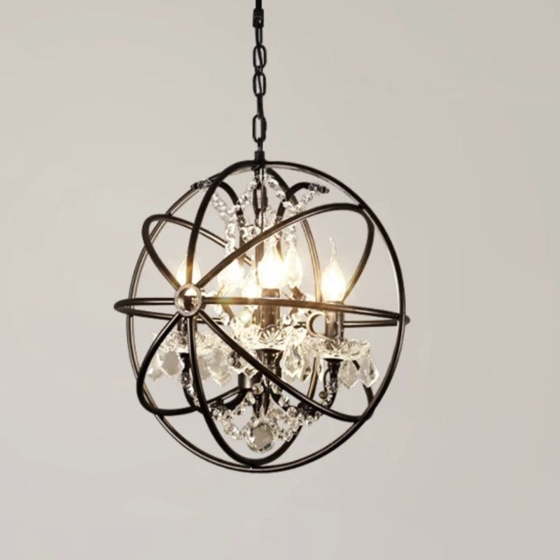 Kristy Rustic Vintage Candle Metal Pendant Light Black/Rust Bedroom