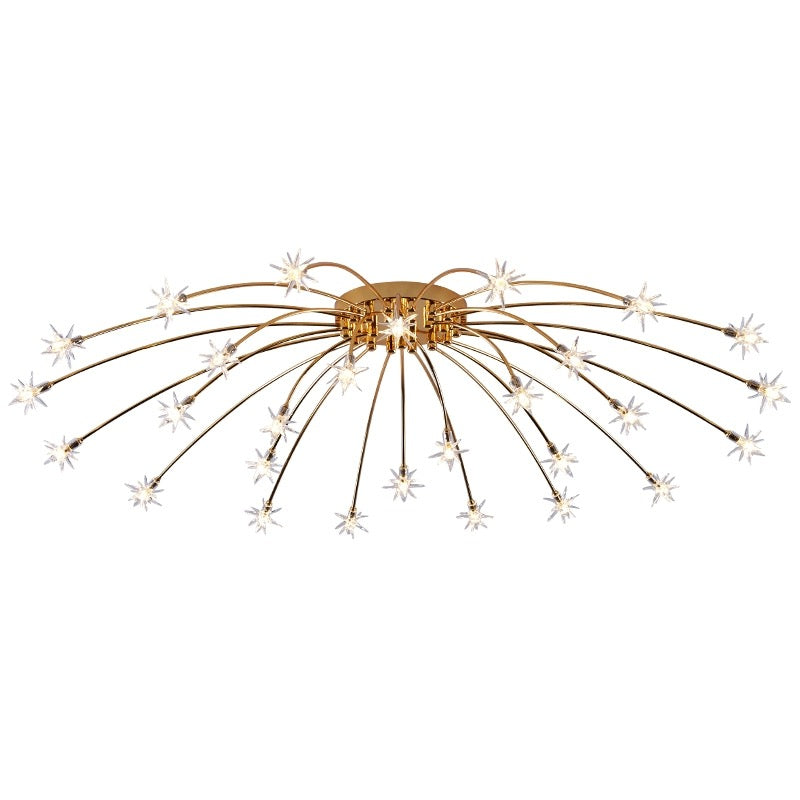 Arisha art deco-ljósmálmloftlampi með stjörnubjarma