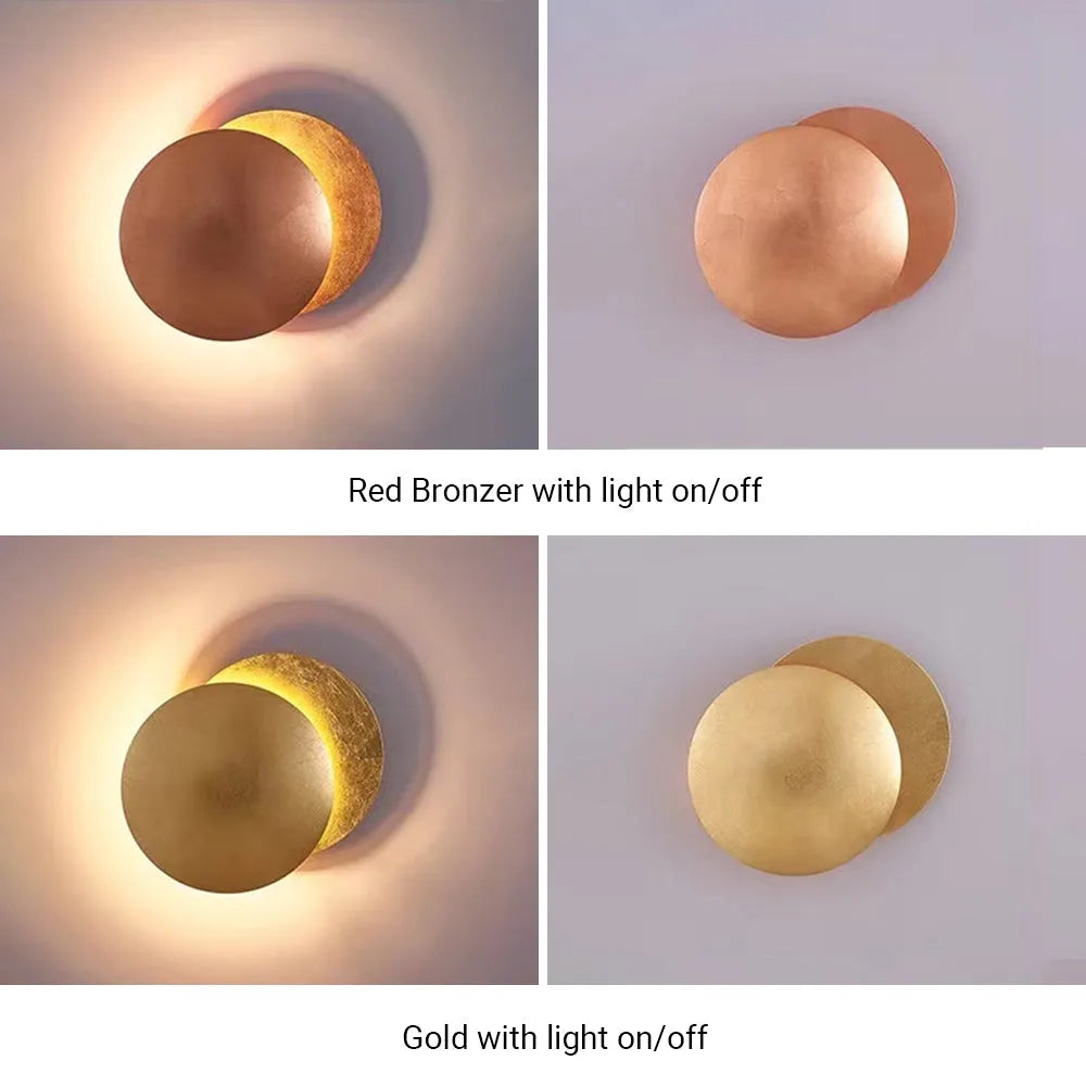 Arisha Modern Minimalist Round Moon Eclipse Wall Lamp