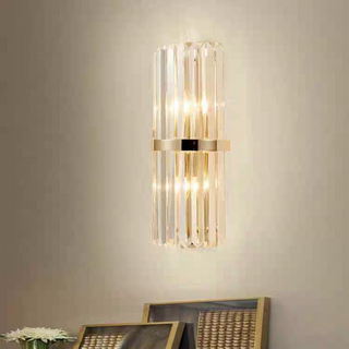 Orr Cylindrisk Modern LED Genomskinlig Vägglampa Metall/Kristall Guld Vardagsrum/Sovrum