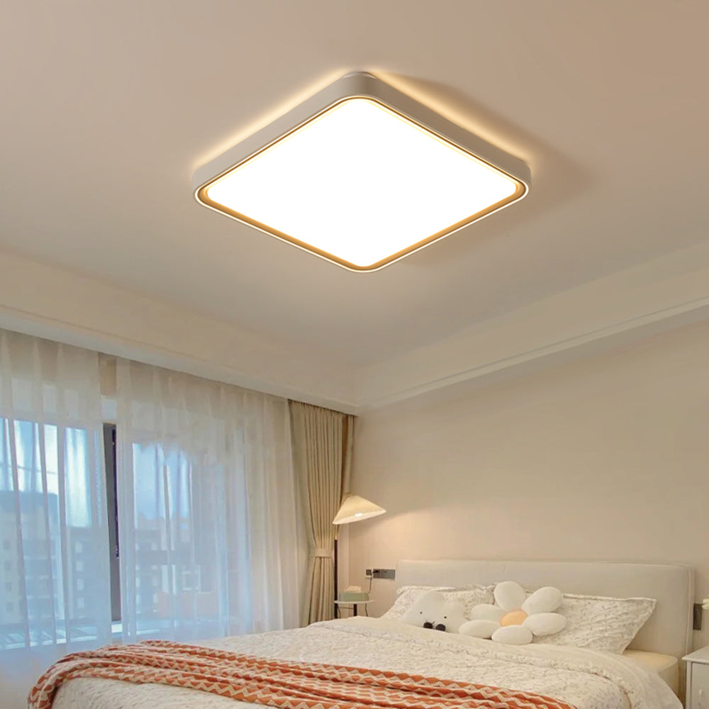 Arisha minimalistisk rund/firkantet metal-loftslampe til planmontering, guld
