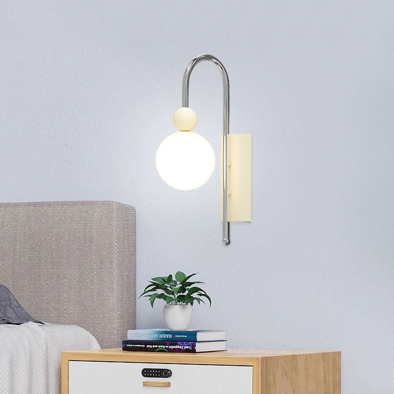 Valentina modern LED-inomhusvägglampa Röd/Kaffebrun Metall/Glas Sovrum