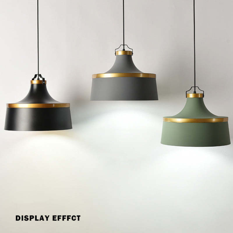 Valentina modern färgglad enkel pendellampa med metallskärm