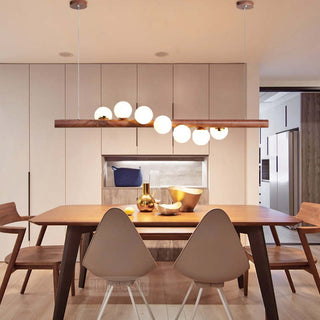 Valentina Modern Design Trä Glas LED Pendellampa Vardagsrum Matsal