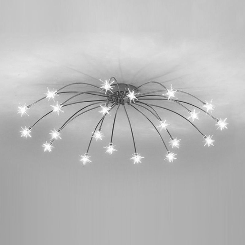 Arisha art deco-ljósmálmloftlampi með stjörnubjarma