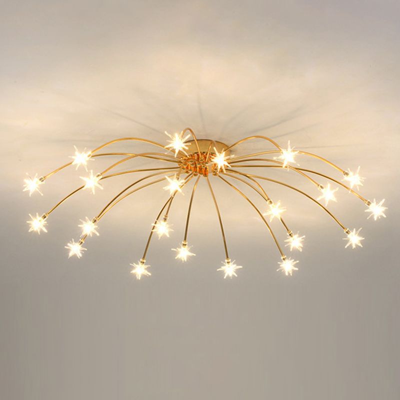 Arisha art deco-ljósmálmloftlampi með stjörnubjarma
