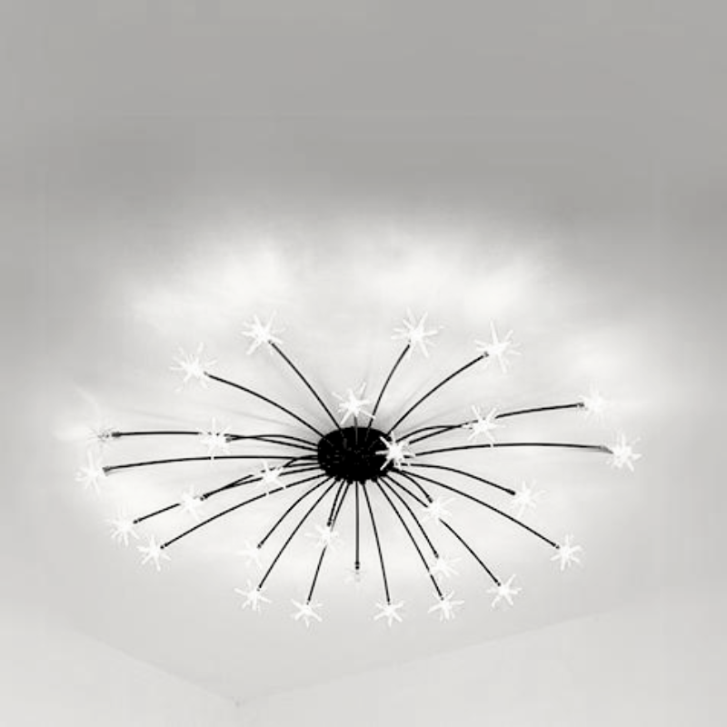 Arisha art deco-ljósmálmloftlampi með stjörnubjarma