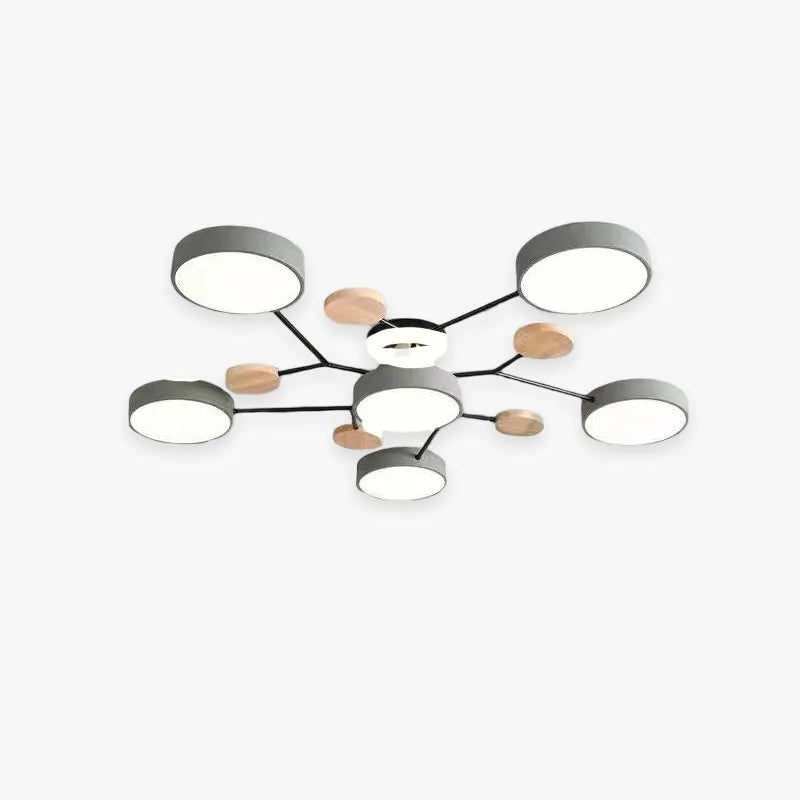 Arisha Ceiling Light, Wood Round for Living Room
