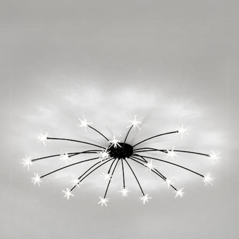 Arisha art deco-ljósmálmloftlampi með stjörnubjarma