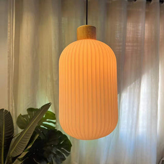 Ozawa Modern Vit Pendellampa Glas LED Trä Vardagsrum/Matsal