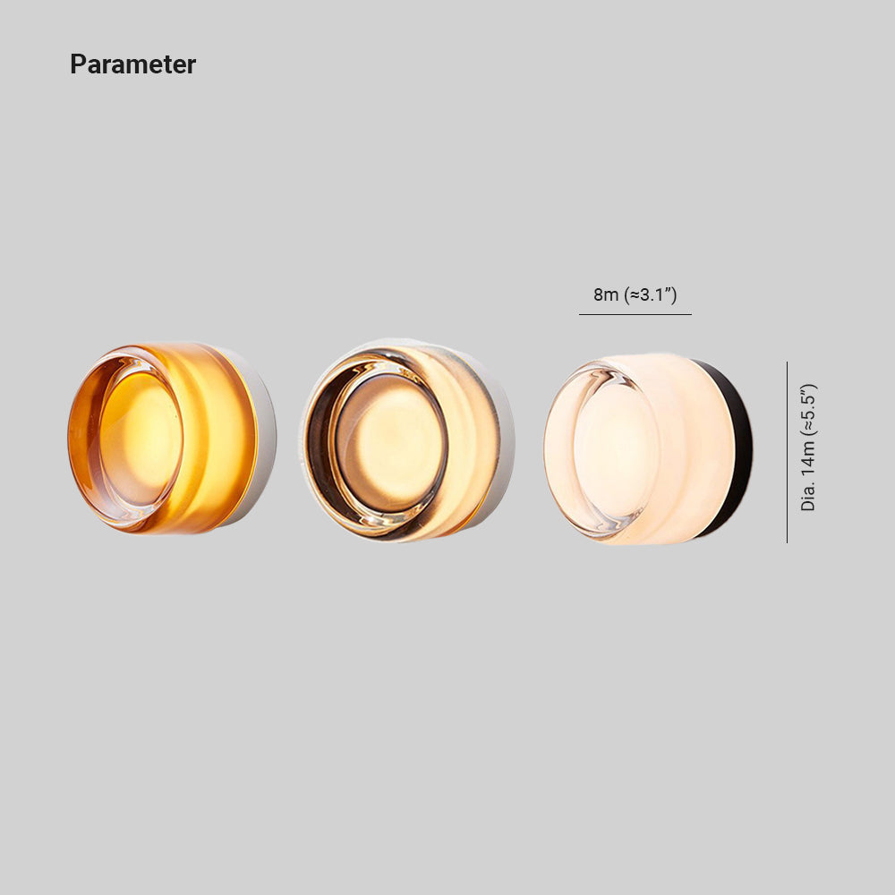Ray Modern Mini Drum Metal/ Outdoor Wall Lamp, Transparent