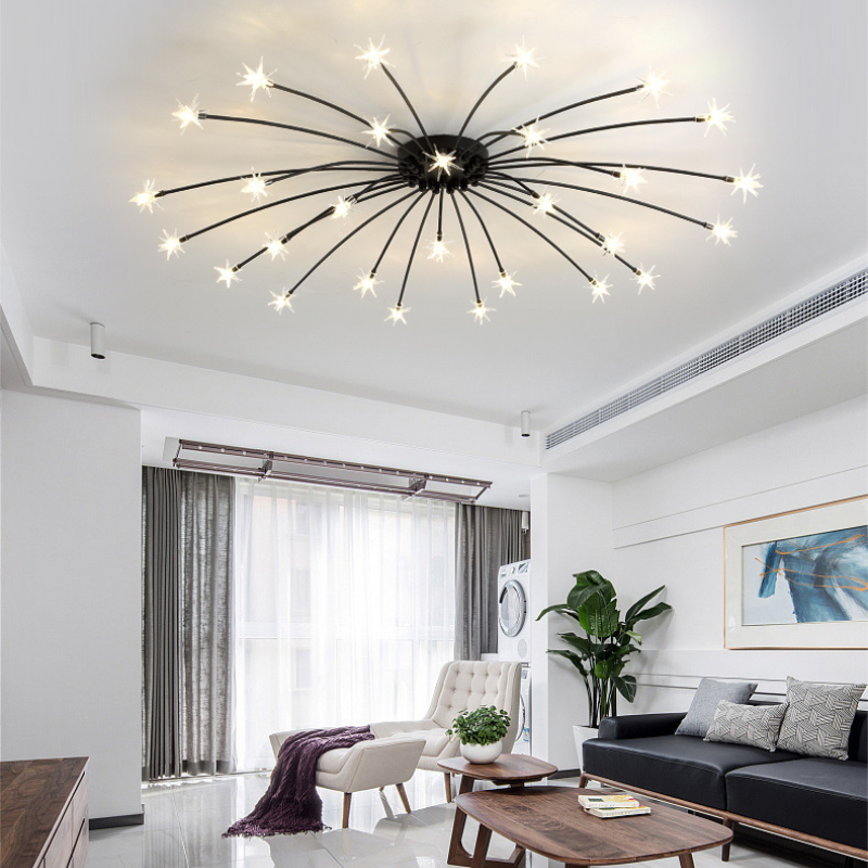 Arisha art deco-ljósmálmloftlampi með stjörnubjarma