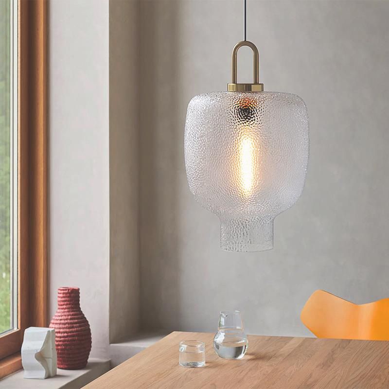 Valentina minimalistisk blåst pendellampa i frostat klart glas