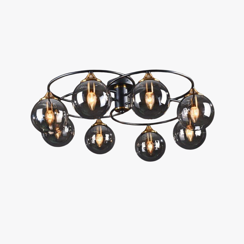 Valentina nordisk bubbelplafond i glas, grå/bärnstensfärgad