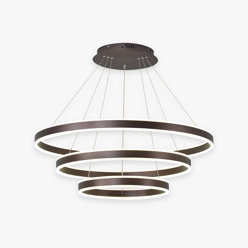 Arisha Moderne Minimaliste Coffee LED Pendant Light, 3 Ring