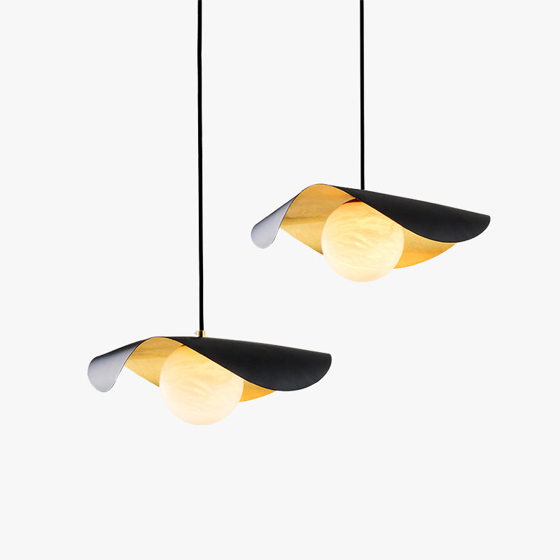 Arisha modern nordisk minimalistisk pendellampa i metall/marmor, svart