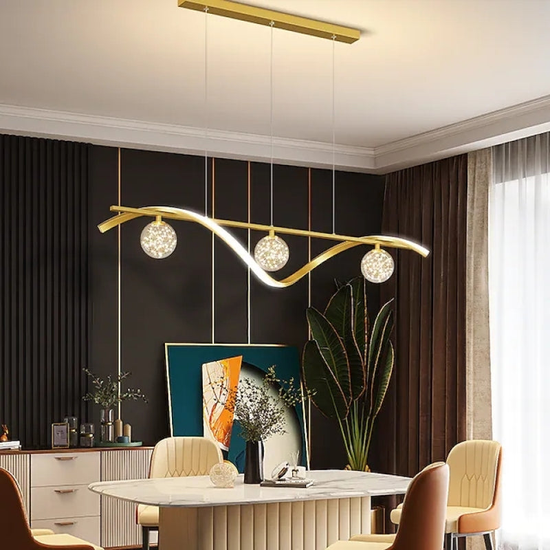 Arisha elegant buet pendel med glaskugler