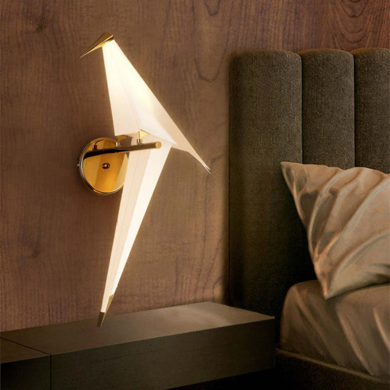 Arisha vägglampa med fågel, vintage/art déco, metall, sovrum
