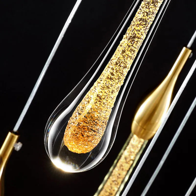 Kristy Modern Water Drop Wall Lamp, Black/Gold