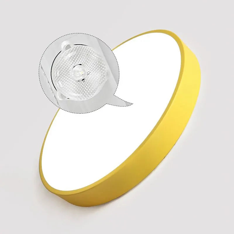 Valentina Ceiling Light Rond Flush Mount, Yellow/Blue/Green/Pink/Grey, Bedroom