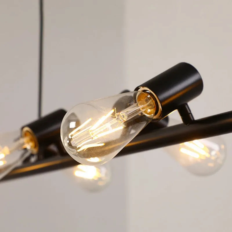 Epoch vintage LED-loftslampe i sort metal til spisestue/stue/bar