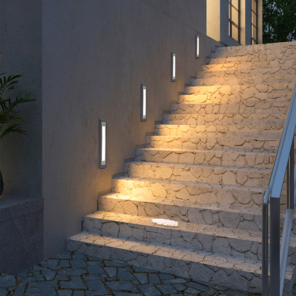 Ray Modern Rectangular Outdoor Deck/Step Light, Black