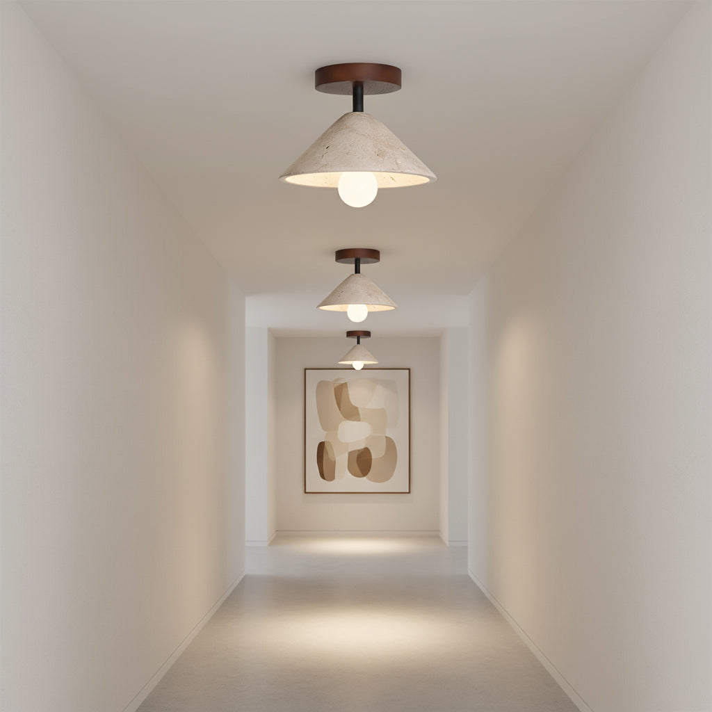 Valorian Travertine Ceiling Lamp